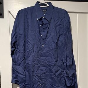 Nautica Men's Deep Blue Casual Button Down Shirt